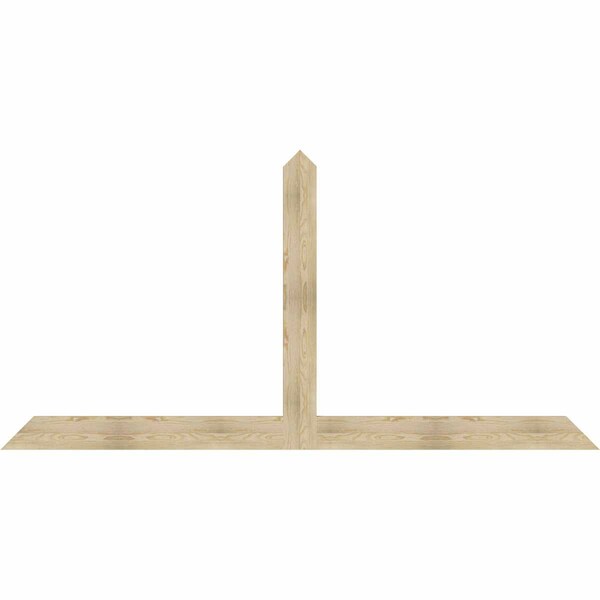 Ekena Millwork Portland Rough Sawn Timber Gable Bracket, Douglas Fir, 108"W x 54"H x 2"D x 6"F, 12/12 Pitch GBW108X54X0206POR00RDF - main